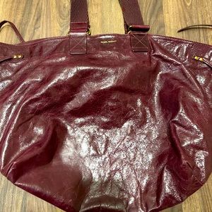 Isabel Marant Wards Leather Shopper-Burgundy
